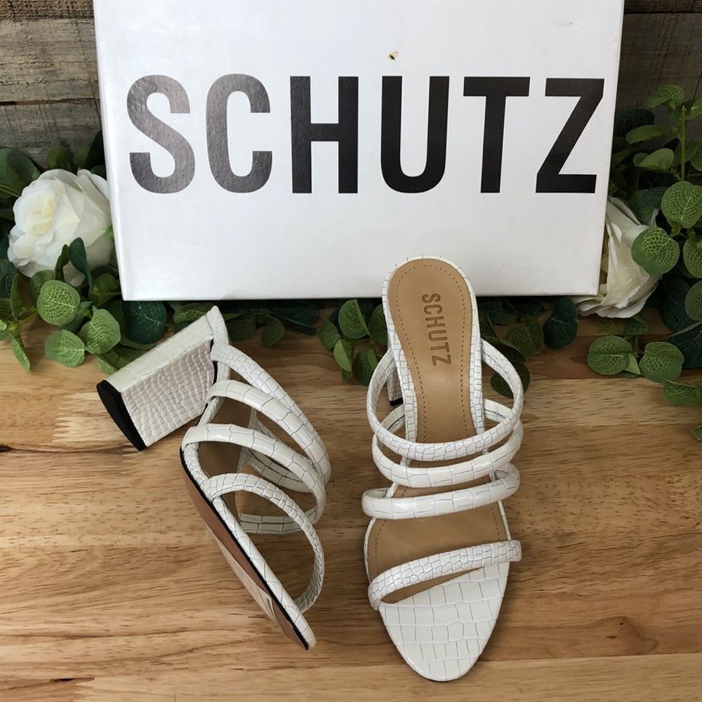 Schutz Felisa Leather Strappy Heel Sandals 6.5